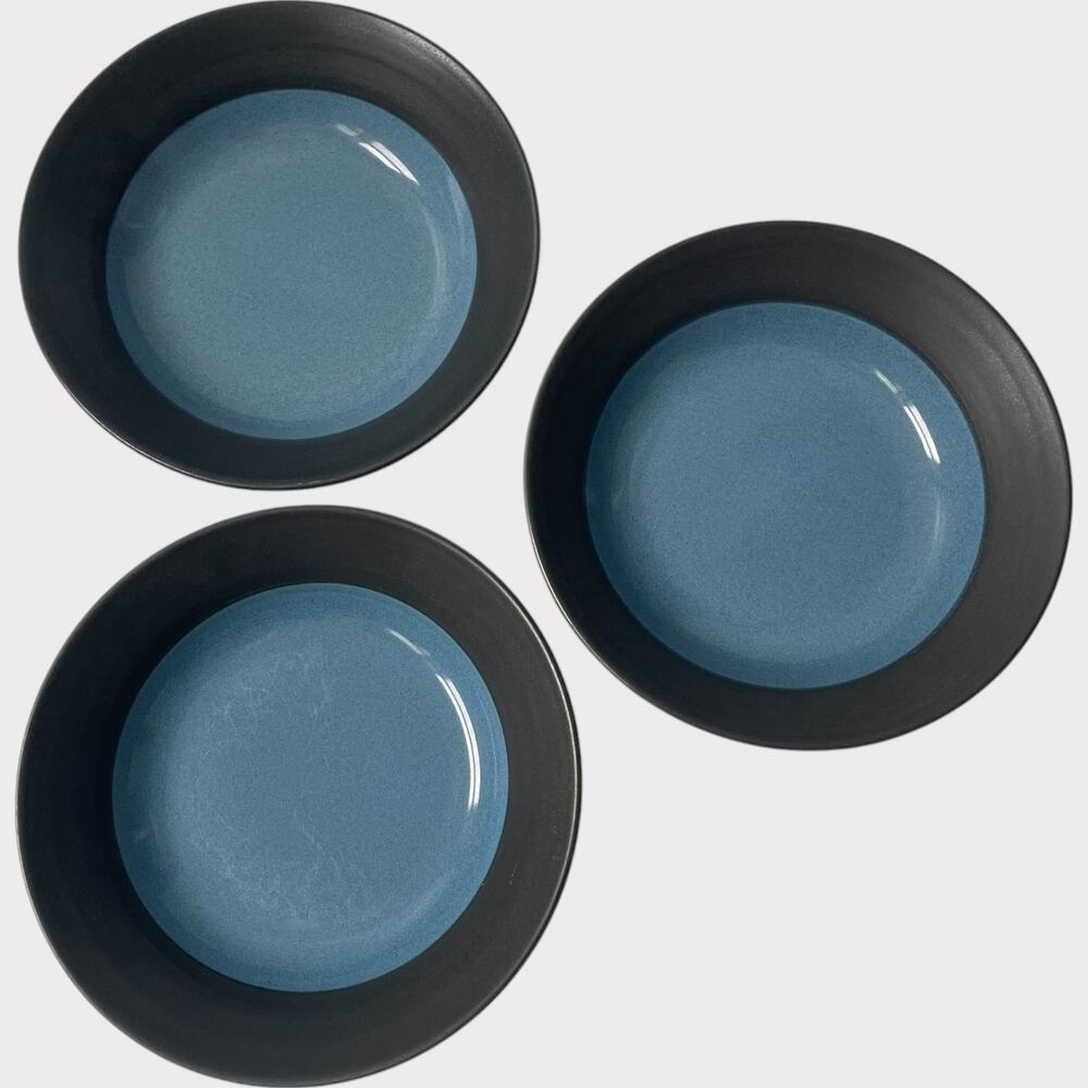 Epoch Collection Zoom Blue Bowls Salad Cereal Set of 3 7.5" Dishwasher Oven Safe